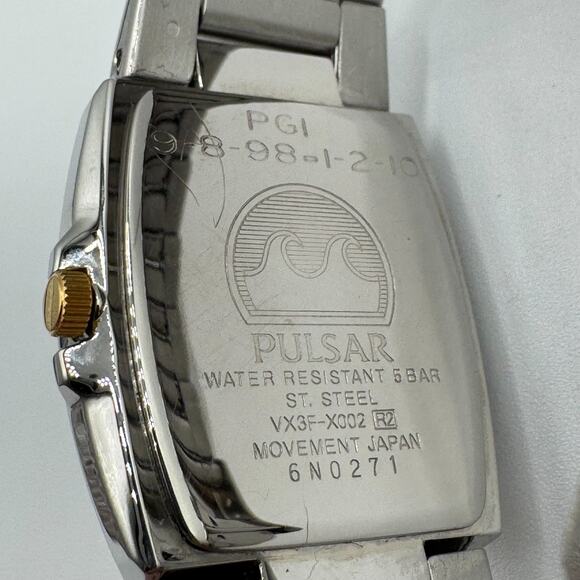 Pulsar By Seiko Moon Phase Triple Calendar Japan Quartz Watch VX3F-X002 Steel main image 11